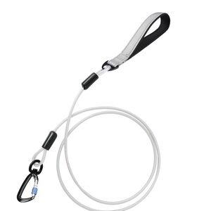 Durable Silver Dog Leash with Black Accents
